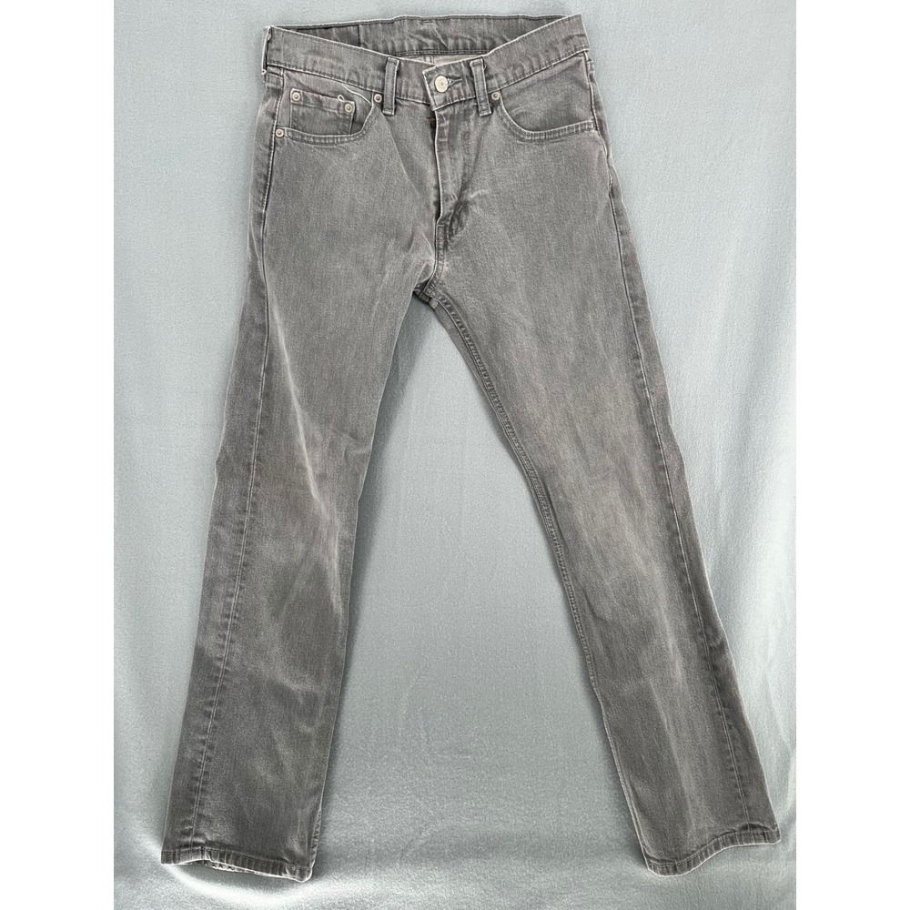 Levis 505 Regular Fit Grey Jeans Mens 30x32 Straight Leg Denim